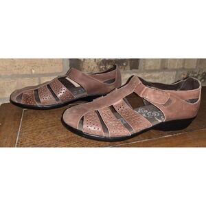 Propet April Sandals Womens‎ Size 12m Brown Leather Fisherman Comfort Shoes